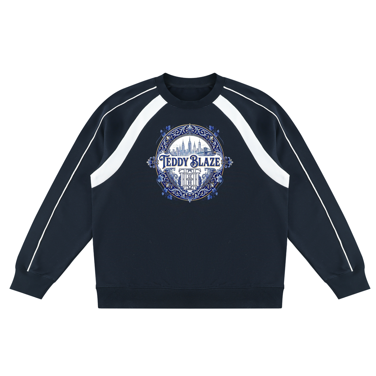 Porcelain Jungle Color Block Crewneck Jumper