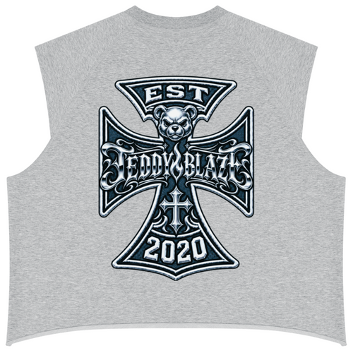 Shop the Fuego Cruz Raw Hem Tank by Teddy Blaze. Mid-weight 250 gsm cotton-blend muscle tank featuring a notch V-neck, raw edges, and the DaCruz back crest.