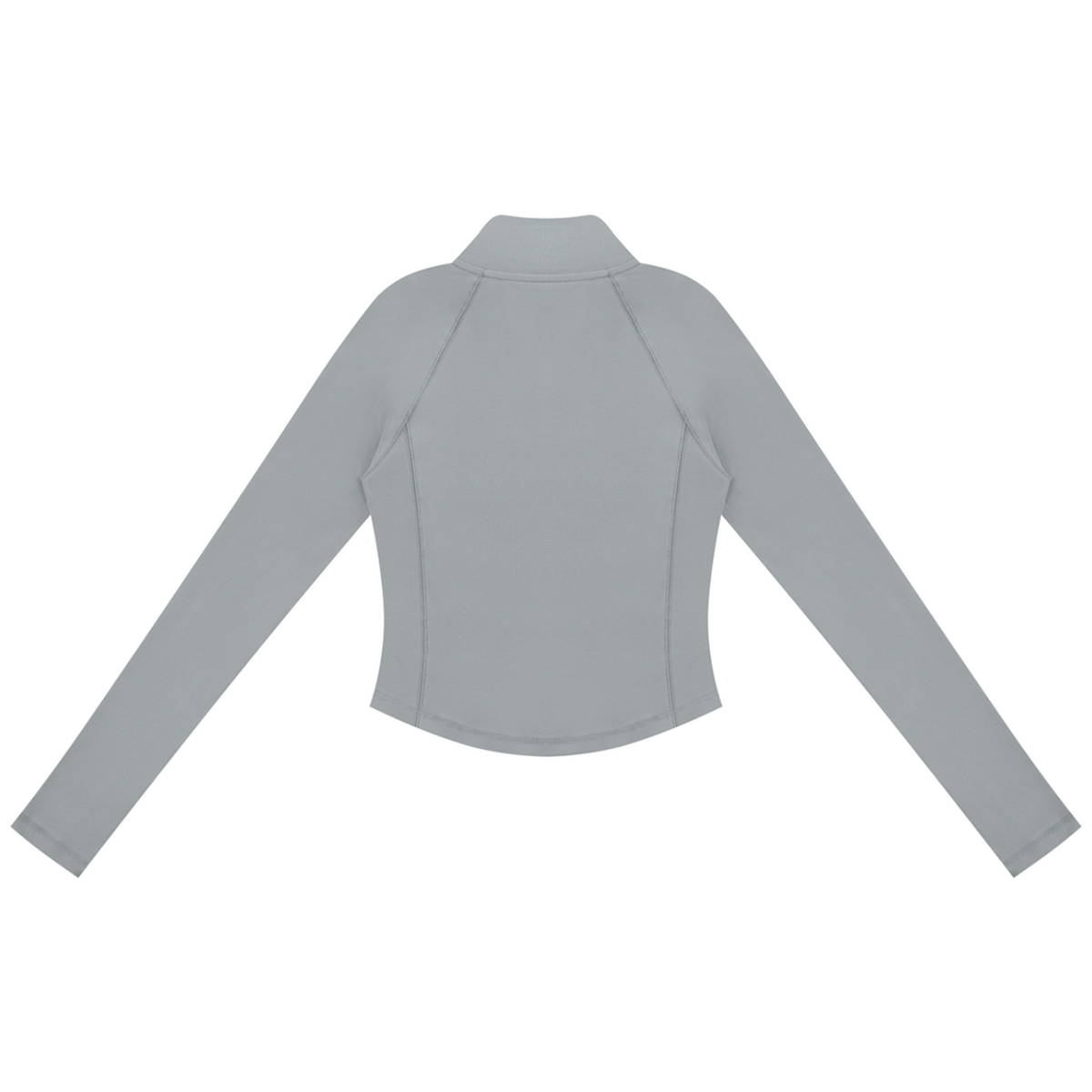 Shop the Iron + Ivy Quarter Zip Yoga Top by Teddy Blaze. High-stretch 210 gsm cotton-spandex bodycon performance top with stand collar and left chest gothic script.
