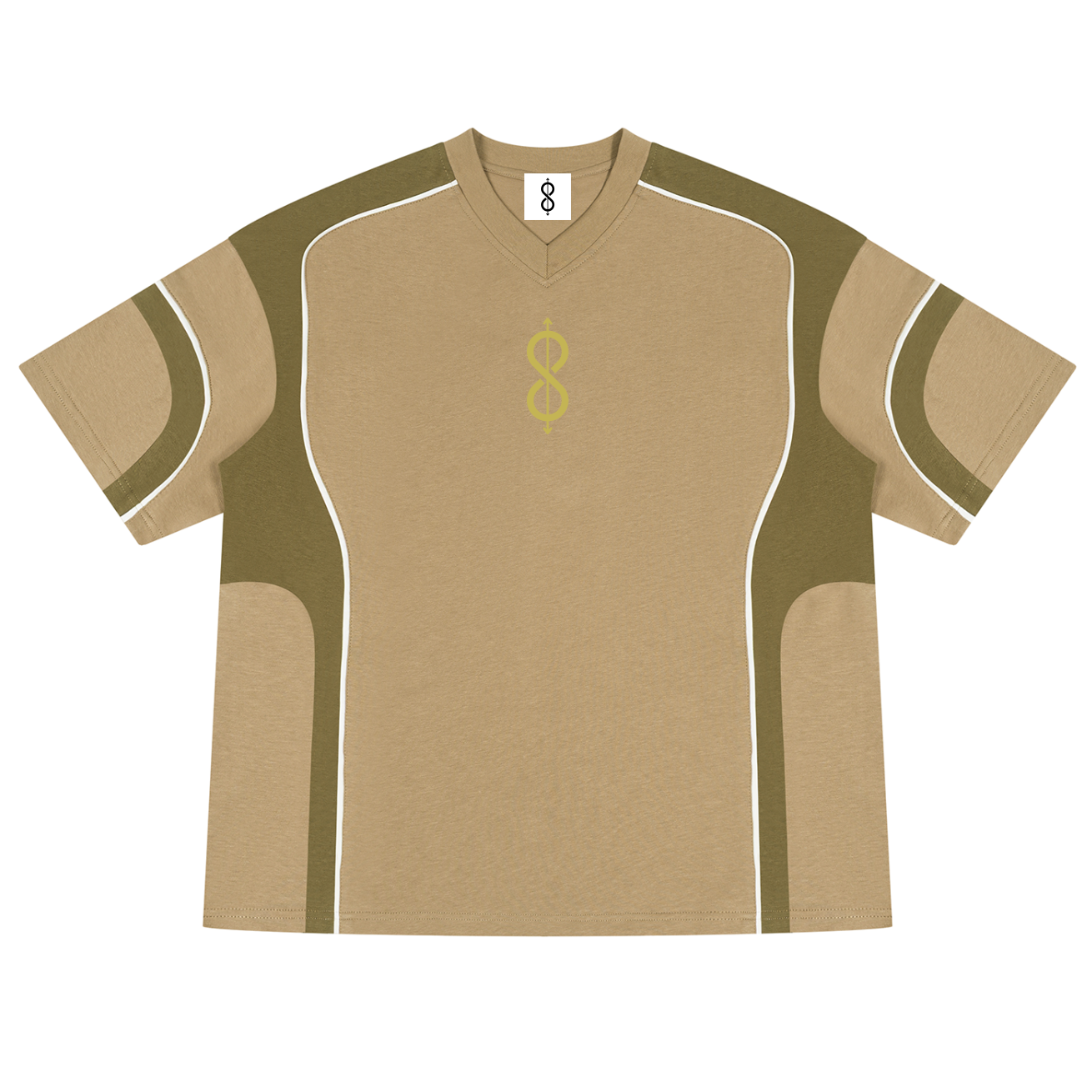 81C Panel Block V-Neck Tee | 81C