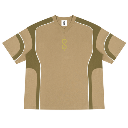 81C Panel Block V-Neck Tee | 81C