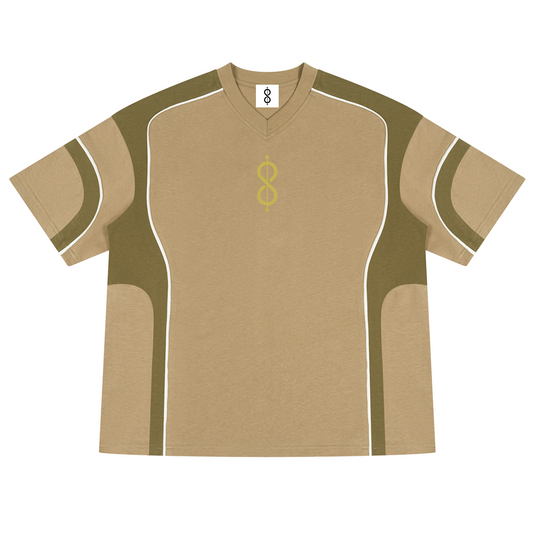 81C Panel Block V-Neck Tee | 81C