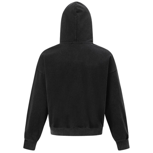 Shop the Iron + Ivy Hussier Frogged Pullover Hoodie by Teddy Blaze. Heavyweight washed black cotton-blend hoodie featuring military-inspired chest frogging and silver metallic hardware.