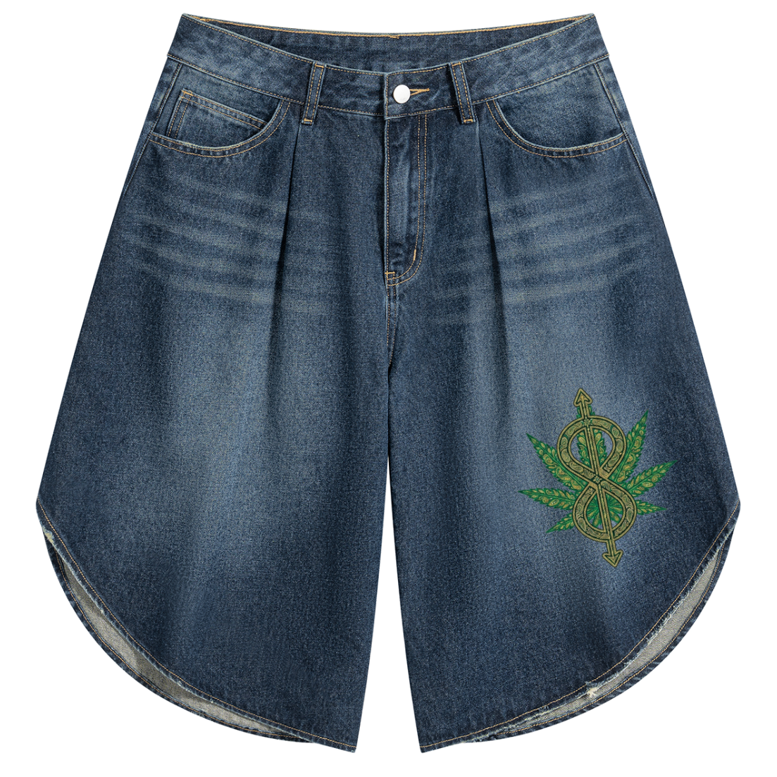 81C Wide Leg Denim Shorts | Teddy Kush