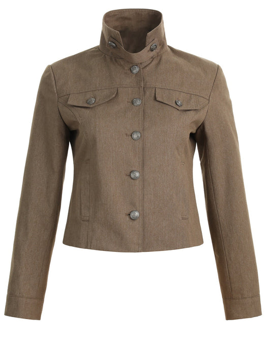 Button Detail Stand Collar Jacket