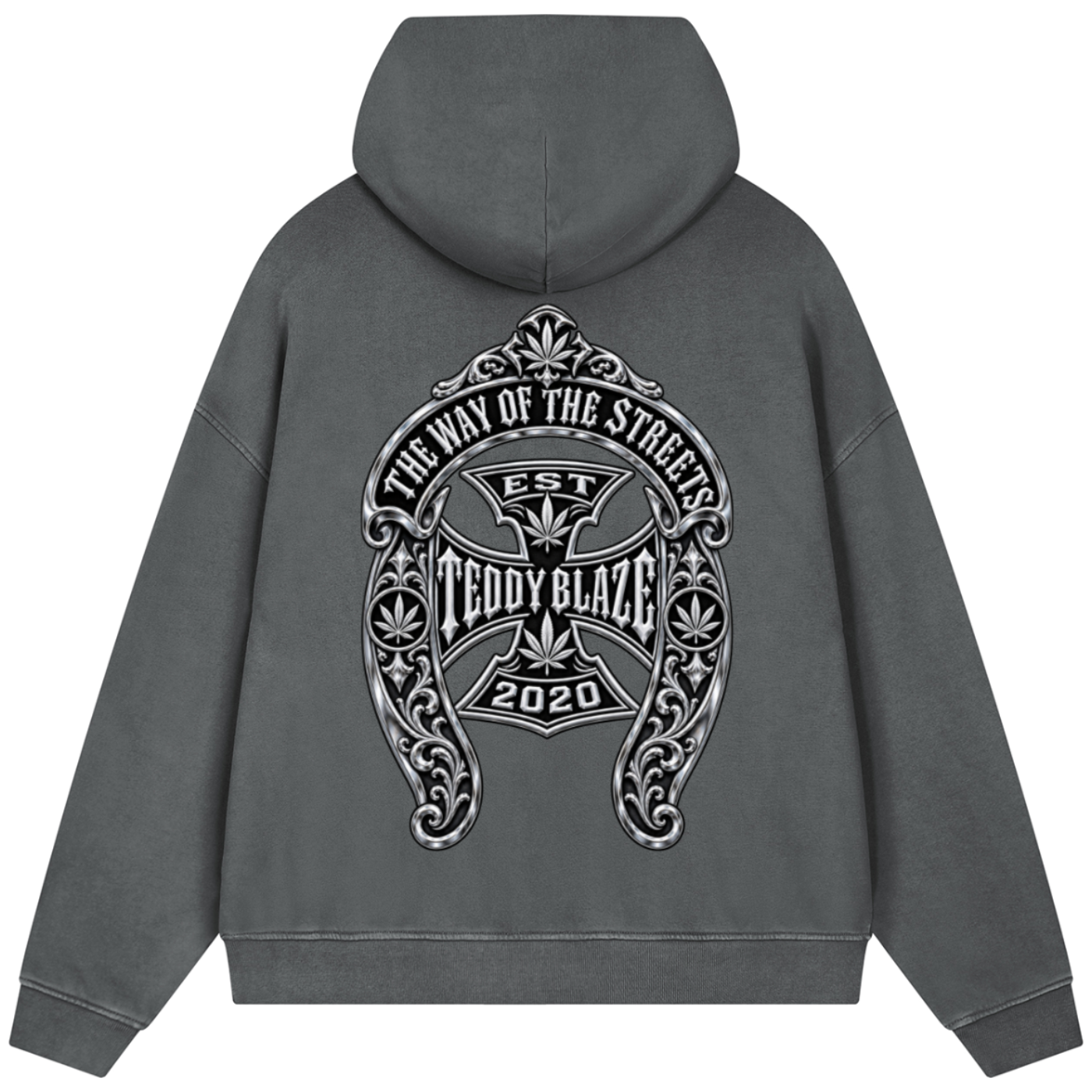 The Way of the Streets Signature Vintage Wash Boxy Cotton Hooded Jumper | MEN OF BLAZE
