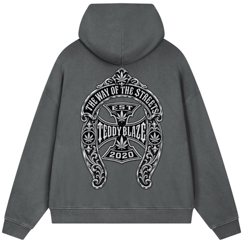 The Way of the Streets Signature Vintage Wash Boxy Cotton Hooded Jumper | MEN OF BLAZE