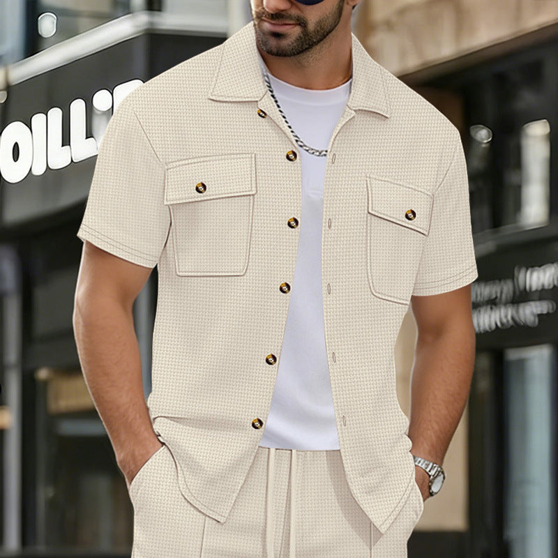 Waffle Knit Utility Cabana Shirt