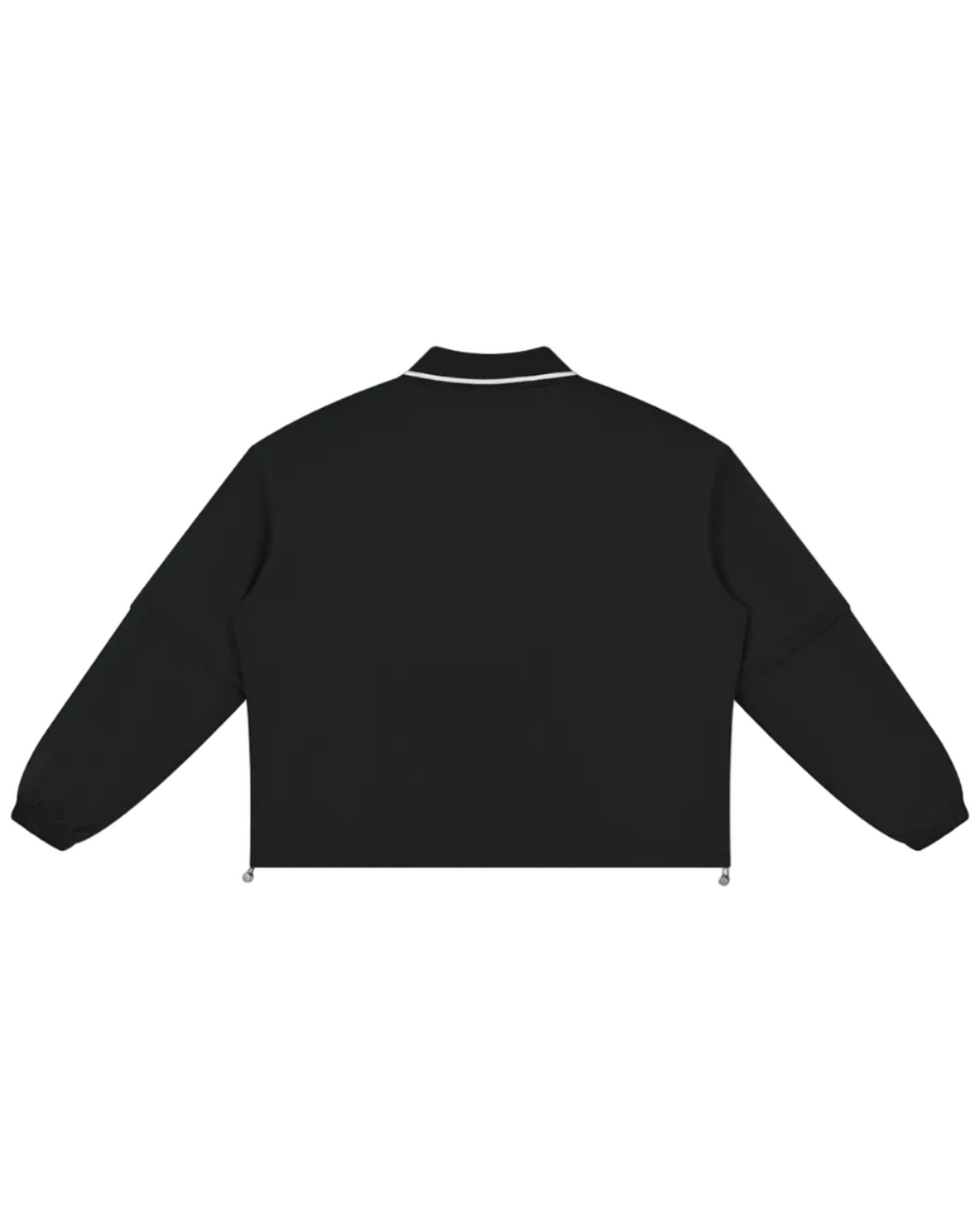 Shop the Iron + Ivy DaCruz Horseshoe Detachable Sleeves Polo by Teddy Blaze. Heavyweight 380 GSM black stretch polo with convertible 2-in-1 detachable sleeves and silver Sin City horseshoe graphic.