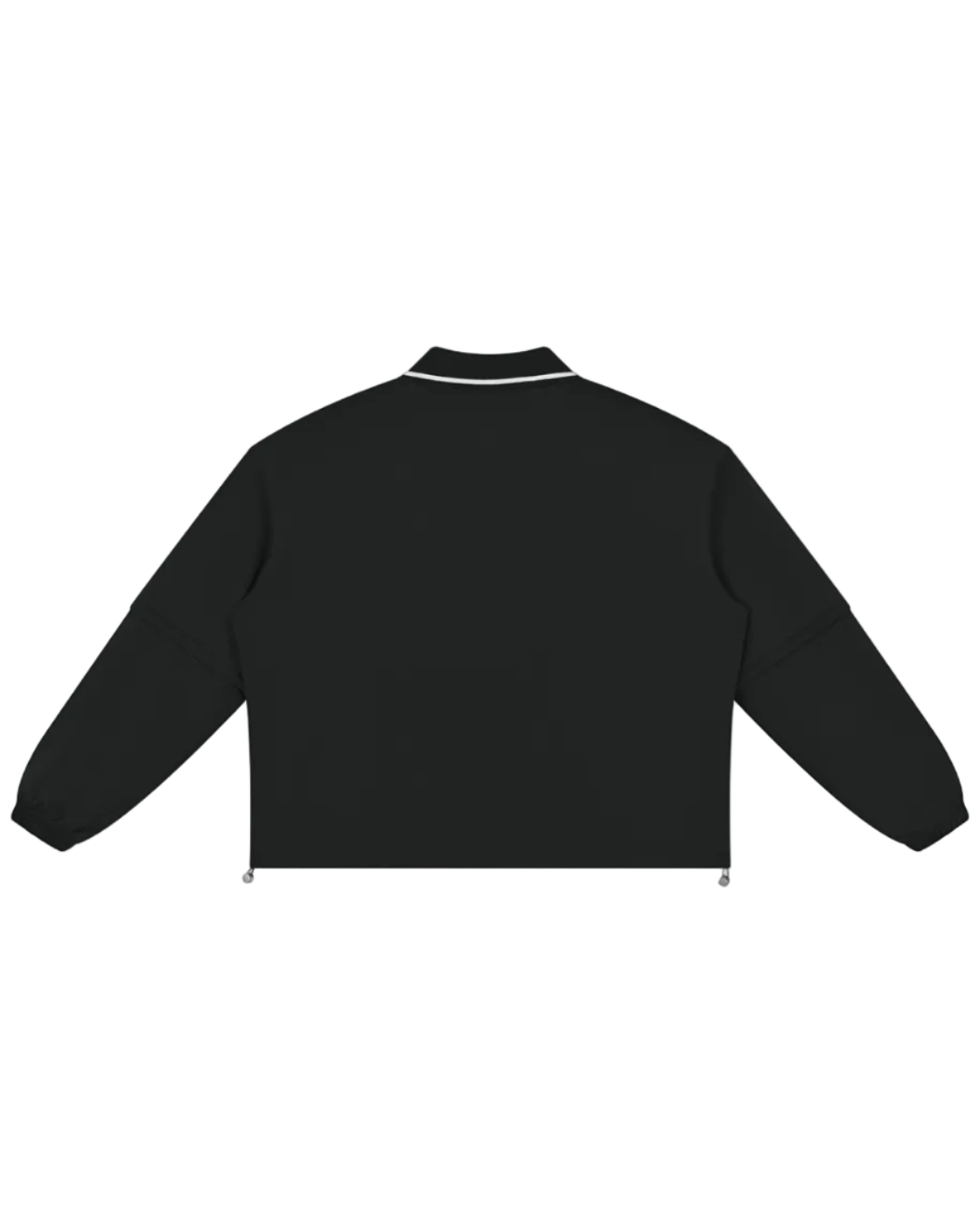 Shop the Iron + Ivy DaCruz Horseshoe Detachable Sleeves Polo by Teddy Blaze. Heavyweight 380 GSM black stretch polo with convertible 2-in-1 detachable sleeves and silver Sin City horseshoe graphic.