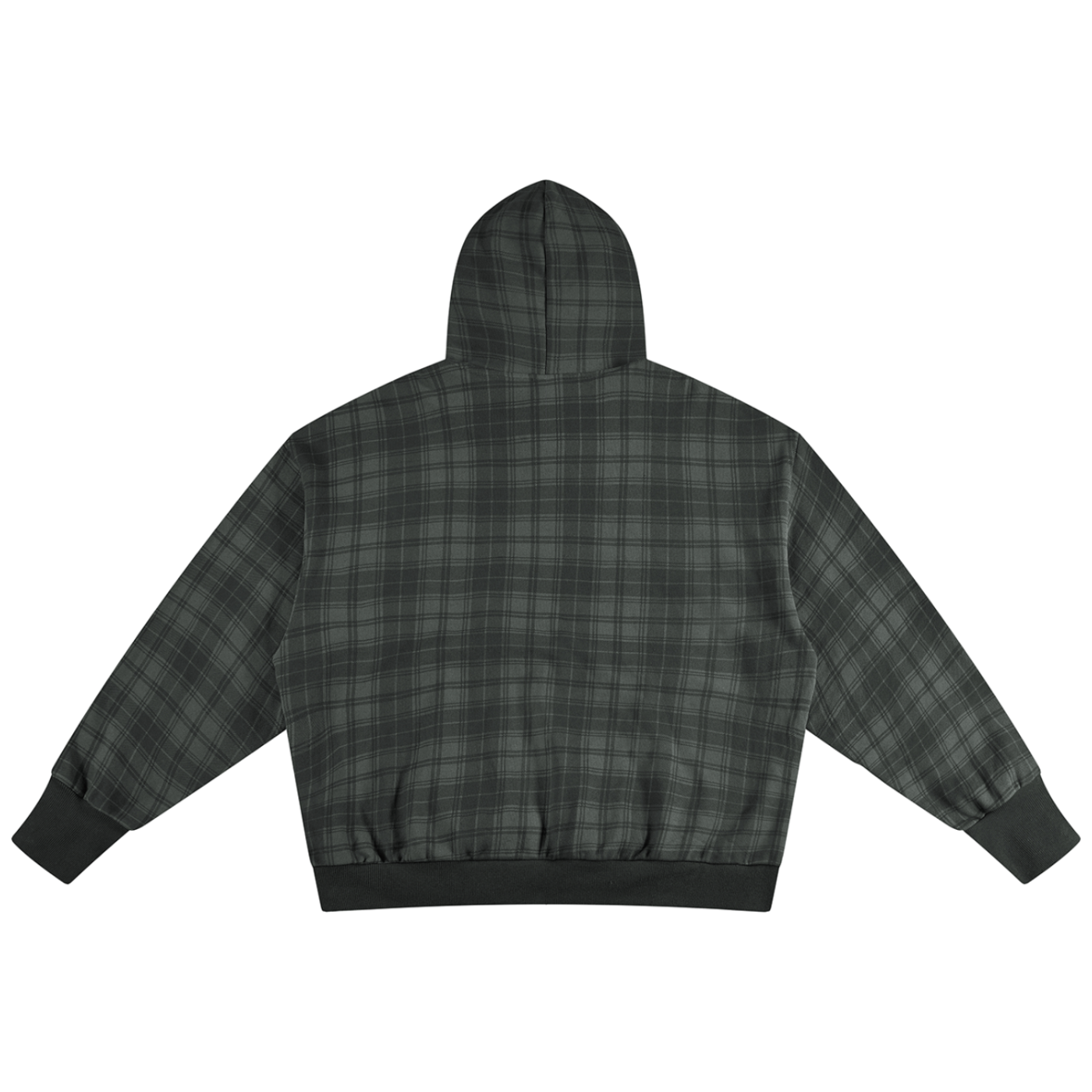 Shop the Signature Plaid Cotton Hooded Jumper by Teddy Blaze. Heavyweight 400 GSM dark plaid cotton hoodie featuring "TEDDY★BLAZE" stencil typography from THE BLAZE MAN.