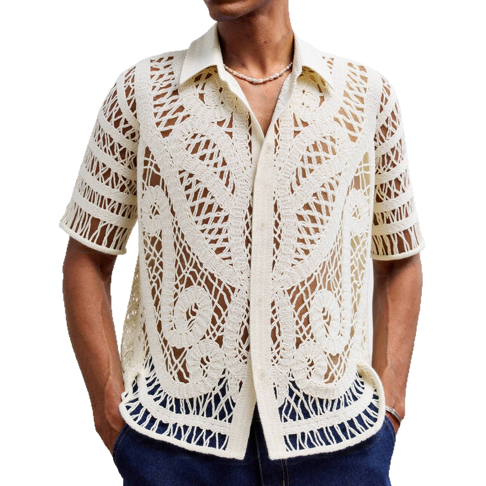 Ornate Apricot Crochet Cabana