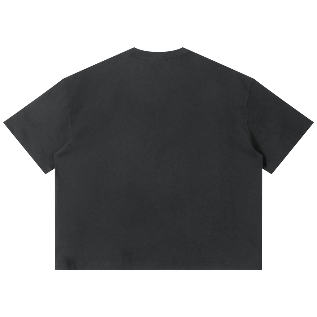 Shop the Teddy Blaze Boho Boxy Tee. 220 GSM cotton-poly oversized drop-shoulder t-shirt with boho bear graphic from TOPS BY TEDDY BLAZE.