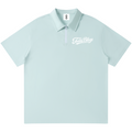 A light mint green short-sleeve polo shirt with a half-zip collar and a white 'Tubular' script logo on the left chest, displayed against a solid white background.