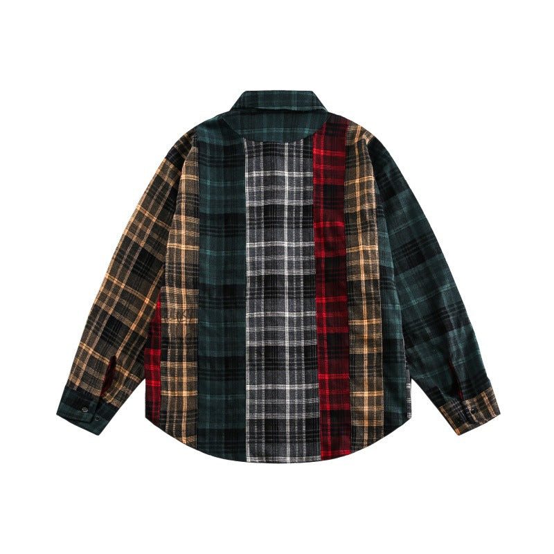 Vintage Patchwork Plaid Overshirt