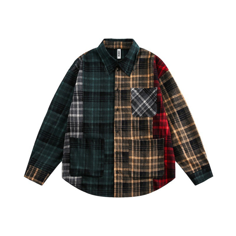 Vintage Patchwork Plaid Overshirt
