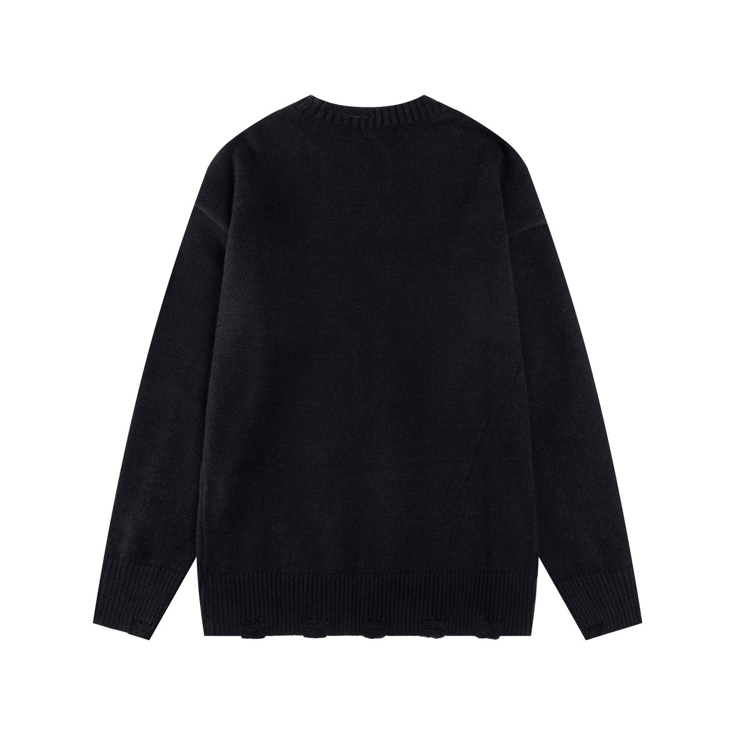 Studded Star Detail Flag Jacquard Knit Pullover Sweater