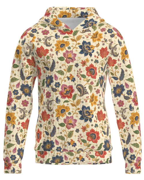 Discover the Teddy Blaze batik botanical pullover hoodie, featuring an intricate all-over floral pattern inspired by traditional batik textiles. Finished with a bold chartreuse Teddy Blaze script logo across the back shoulders, this piece merges heritage storytelling with high-impact streetwear design.