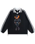 Shop the Iron + Ivy Biker Blaze Contrast Trim Long Cotton Polo by Teddy Blaze. Heavyweight 380 GSM black cotton polo with biker bear chest graphic and golf bear back logo.