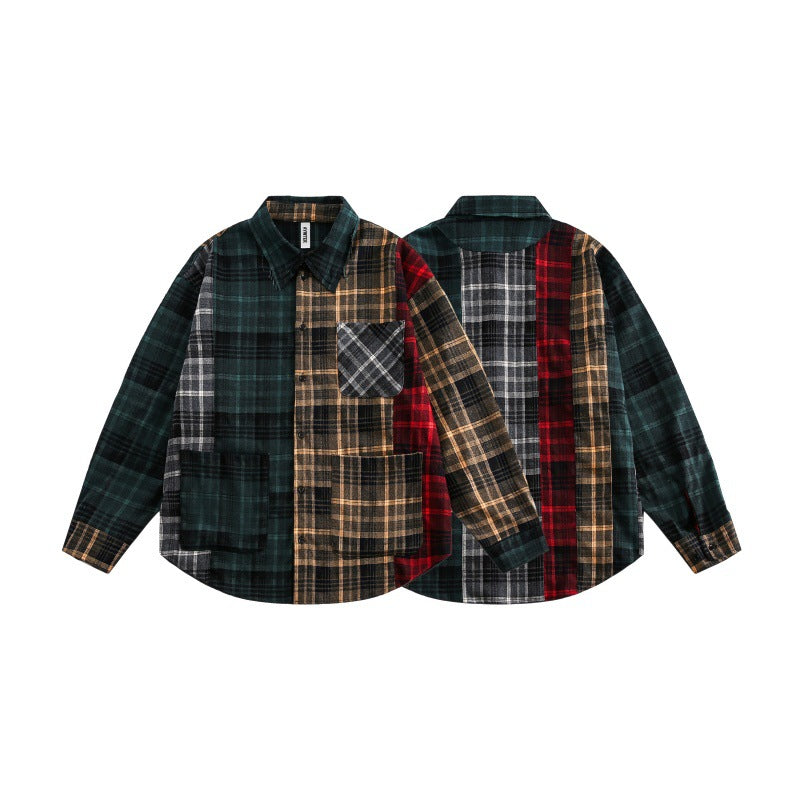 Vintage Patchwork Plaid Overshirt