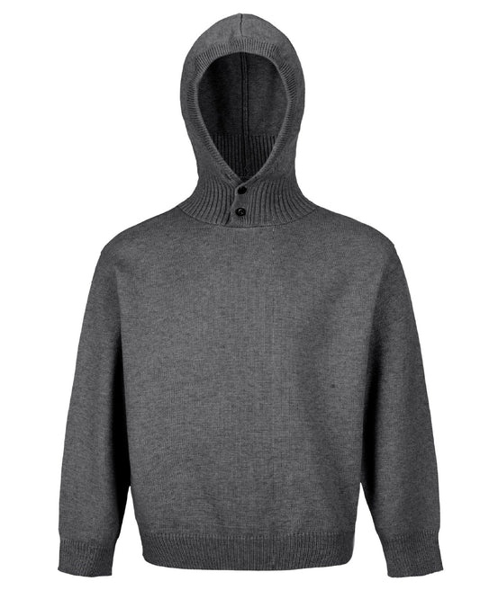 Ribbed Knit Hooded Henley Sweater