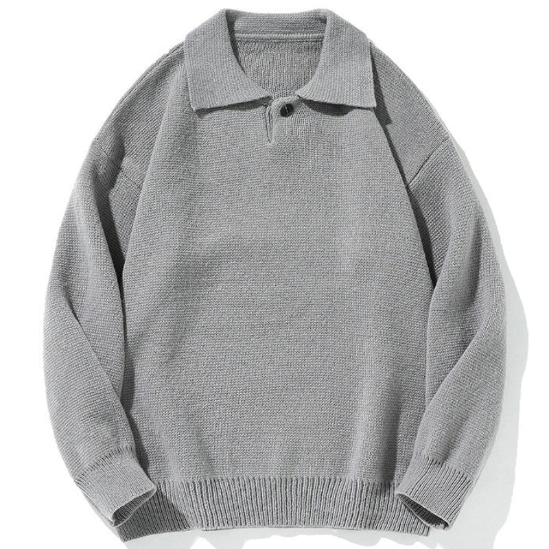 Shop the Iron + Ivy Loose Fit Polo Collar Knit Sweater by Teddy Blaze. Heavyweight textured knit pullover featuring a turn-down polo collar and single button placket.