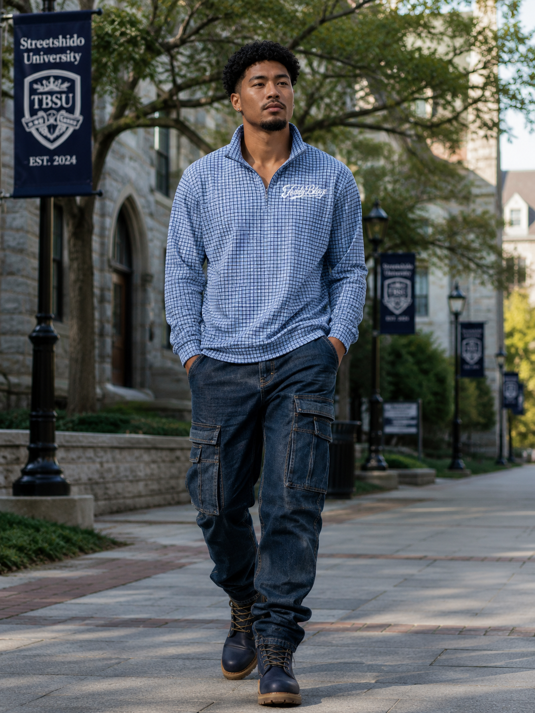 Signature CyBearg Plaid Quarter-Zip Jumper | AFRODEMIA