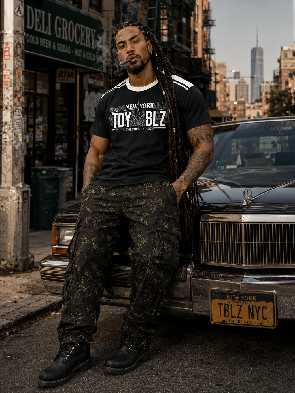NY Plate 1 Color Block Cotton Tee | EMPORIUM
