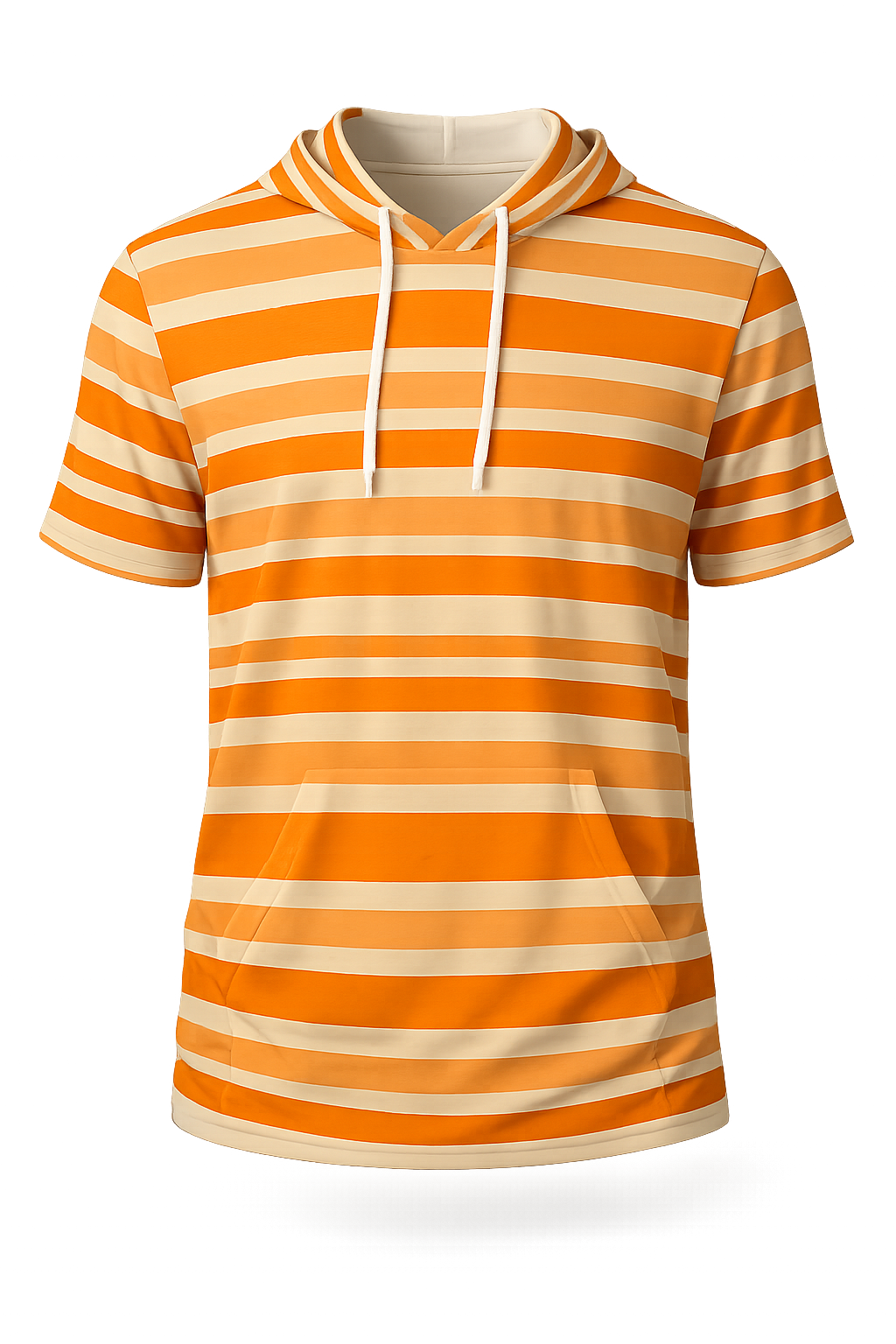 Striped Short Sleeve Pullover Hoodie.STR7