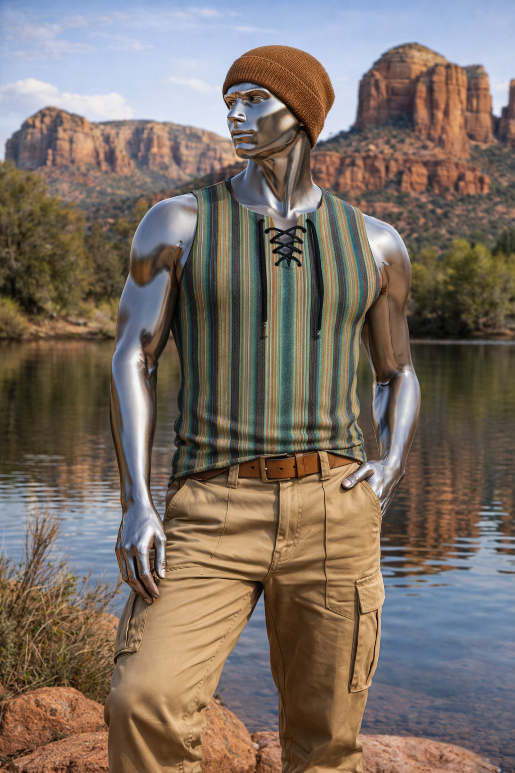 Sierra Verde Frontier Lace-Up Tank