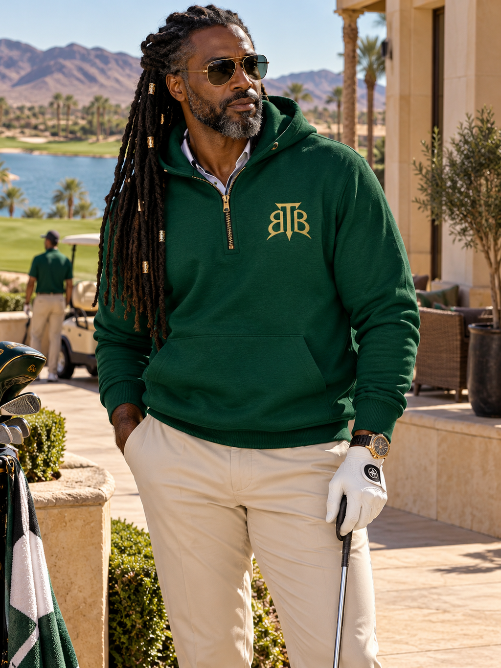 Cachet On the Greens Quarter Zip Hooded Jumper