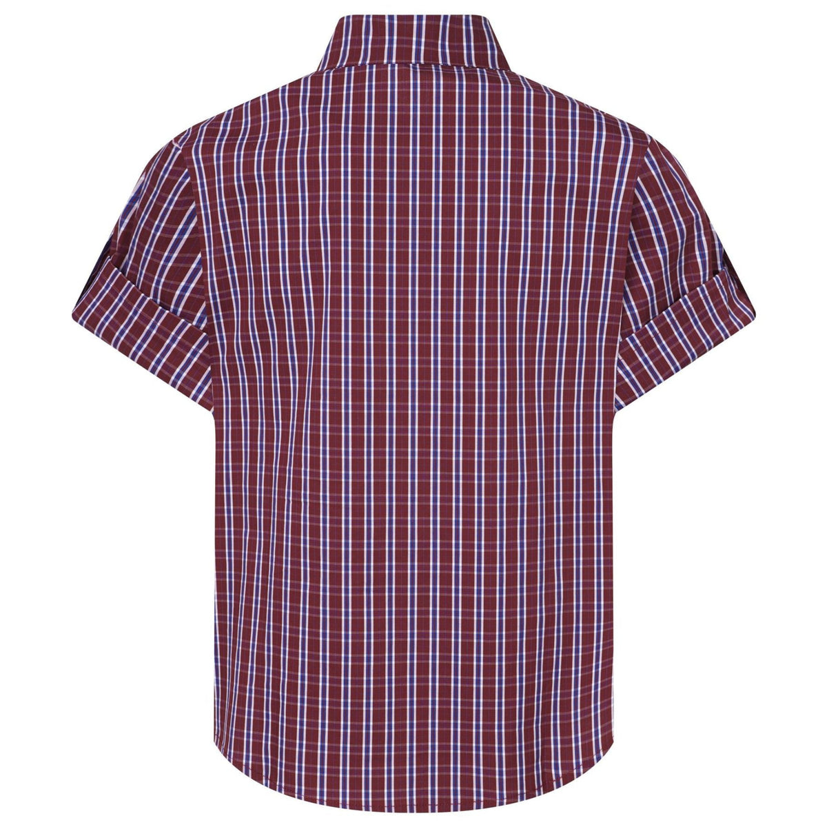 Shop the Iron + Ivy Cuffed Workwear Grid Plaid Short Sleeve Shirt by Teddy Blaze. Japanese workwear-inspired cotton-blend plaid shirt featuring rolled cuffed sleeves and a bias-cut pocket.