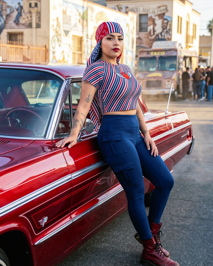 OSO PATA Striped Crop Tee