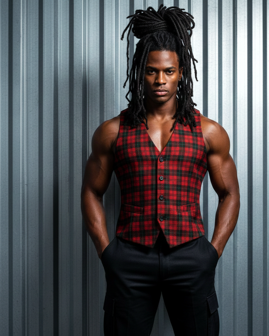 Plaid Suit Vest.PLD12