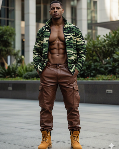 Camo Print Stand Collar Jacket (CAM12)