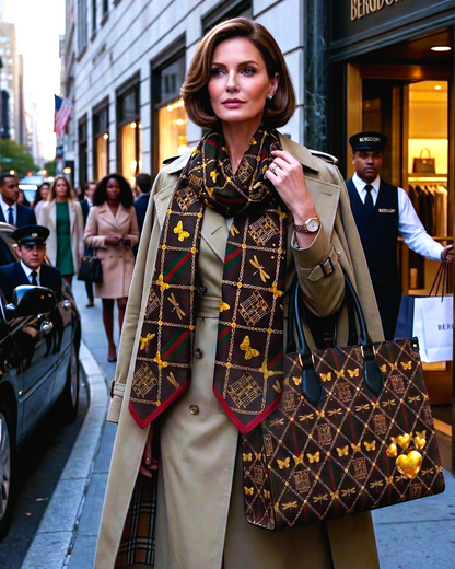 Amor Oso Silk Satin Wrap Scarf