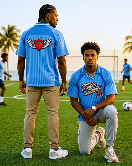 OSO 70 Striped V-Neck Soccer Jersey