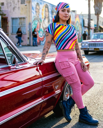 Salsa Fuego Stripe Crop Tee