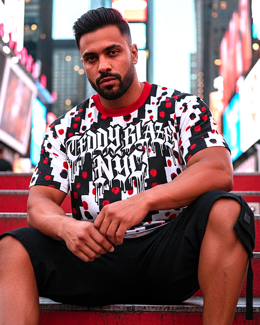 Zebra Dalmatian Print Drop Shoulder T-Shirt.ANI4