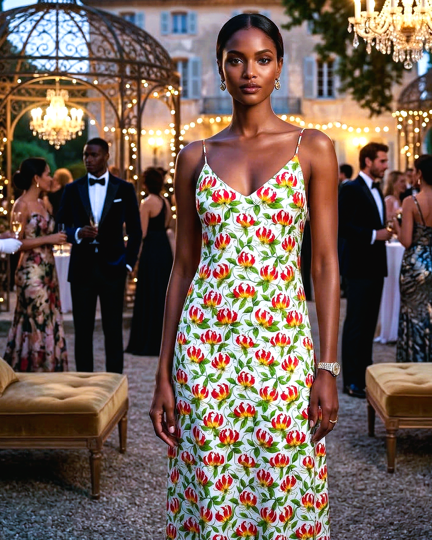 Fire Lilly Silk Satin Slip Dress