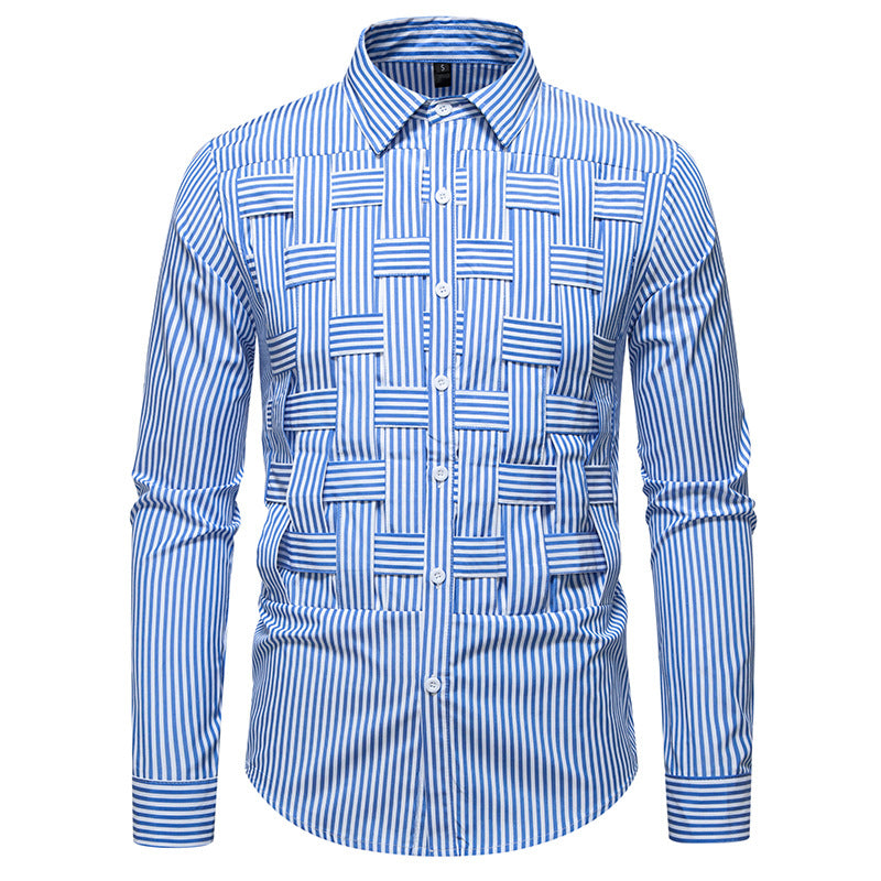 Riviera Basket Weave Stripe Shirt | Teddy Blaze Blue Label