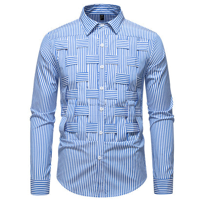 Riviera Basket Weave Stripe Shirt | Teddy Blaze Blue Label