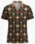 Shop the Iron + Ivy TDY BLZ Tartan Mesh Open Polo by Teddy Blaze. Lightweight 200 GSM breathable mesh polo featuring an ornate tartan diamond crest print and open V-notch collar.