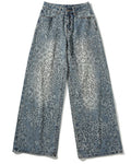 Shop the Iron + Ivy Washed Leopard Print Straight Fit Denim Jeans by Teddy Blaze. Mid-waist 100% cotton grey leopard print denim trousers featuring a structured zipper fly and full-length straight cut.