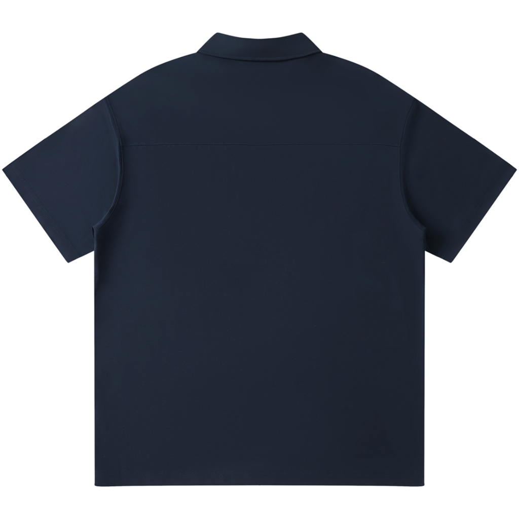 Shop the Signature Short Zip Golf Polo by Teddy Blaze. 220 GSM navy short-sleeve quarter-zip polo from TEDDY FORE!.