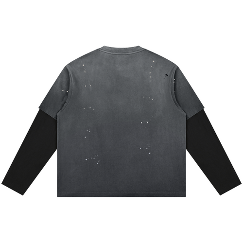 Shop the DaCruz Vintage Wash Distressed Layered Cotton Jumper by Teddy Blaze. 270 gsm mineral-wash cotton jumper featuring faux double sleeves, distressing, and the DaCruz cross crest.