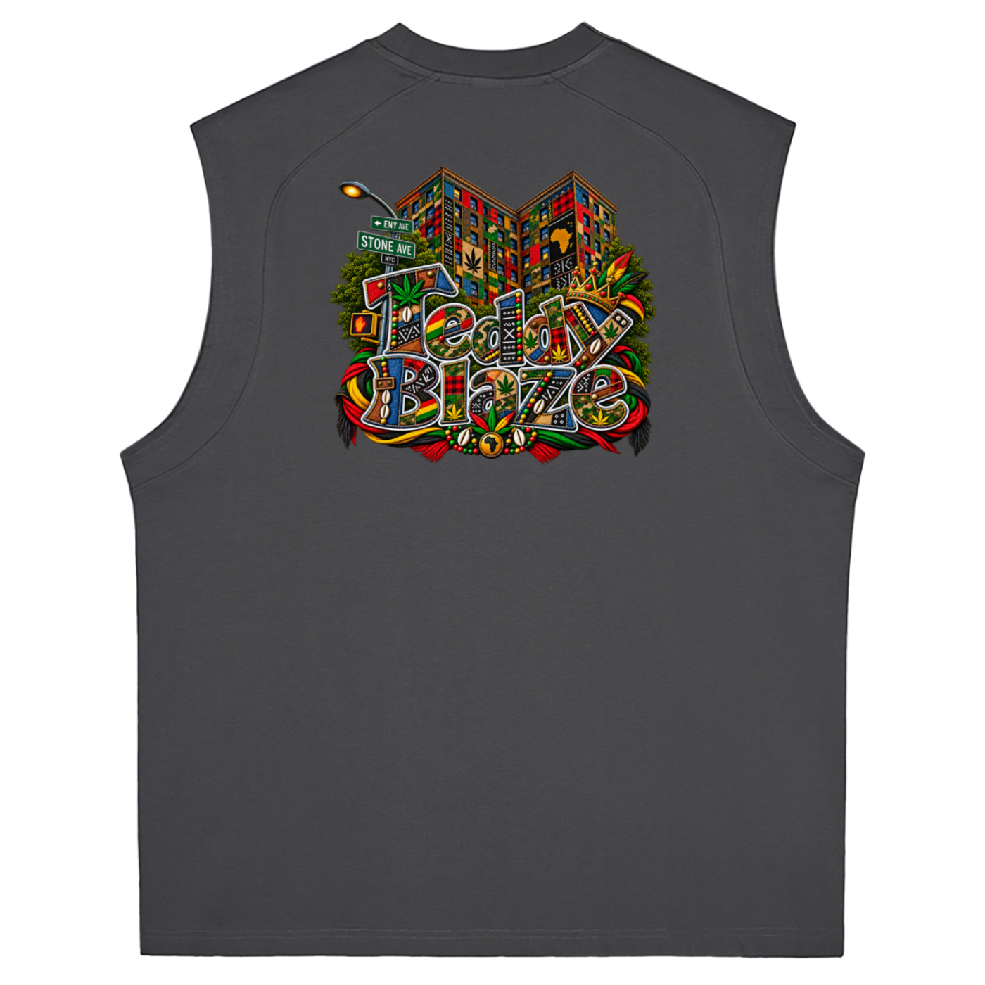 Shop the Teddy Blaze Boho ENY Sorona Cooling Tank featuring Teddy Blaze Boho, quick-dry comfort and signature East New York-inspired artwork.