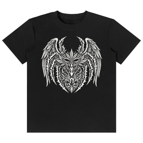 Black t-shirt with 'zerosix' logo on a white background