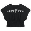 Discover the Teddy Blaze Afrodemia Americana Crop Dolman Tee, cut in a cotton-stretch blend with a gathered waist and signature Afrodemia iconography.