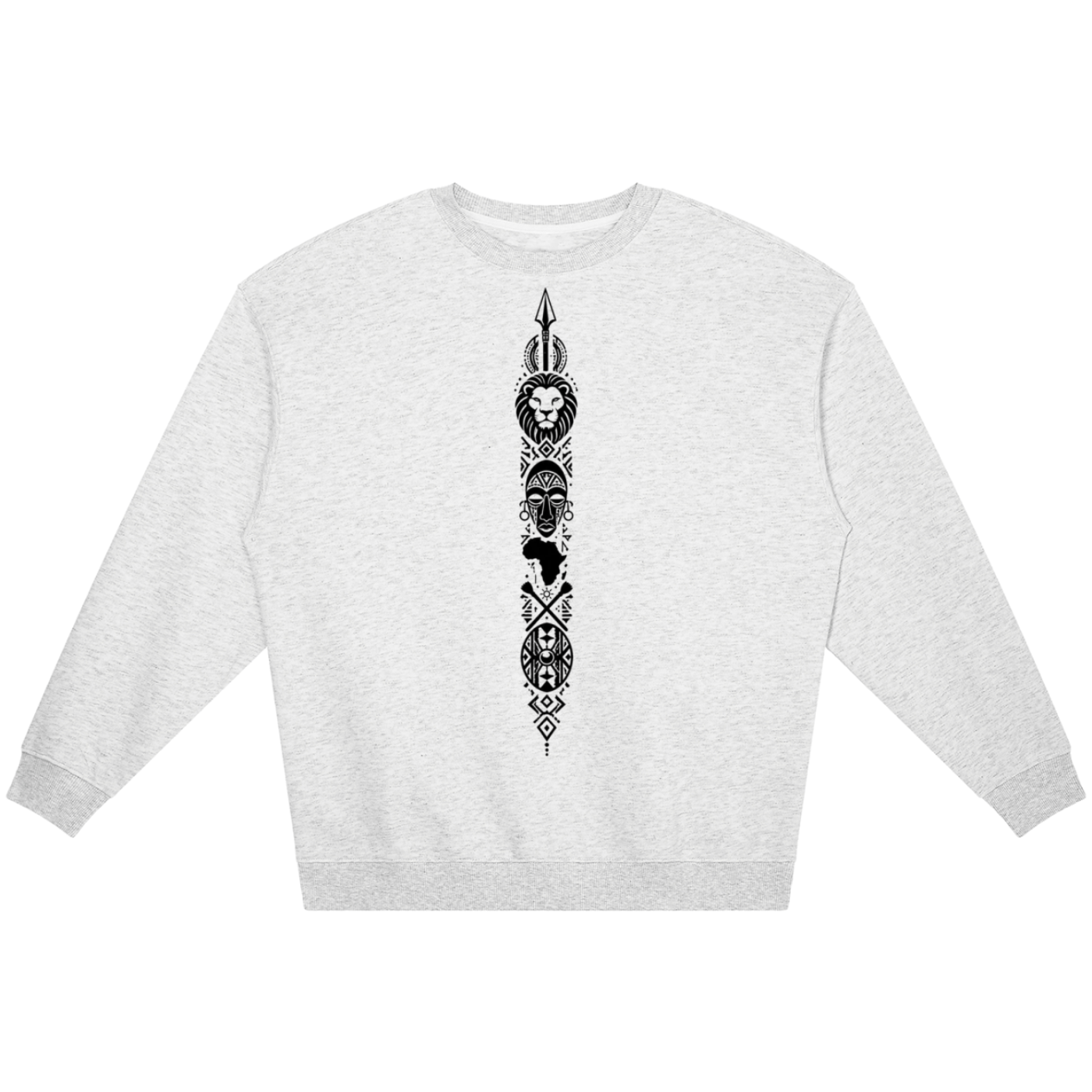 The Teddy Blaze Afrodemia Americana Jumper pairs a substantial cotton-blend crewneck with signature African-centered iconography and VERY TEDDY detailing.